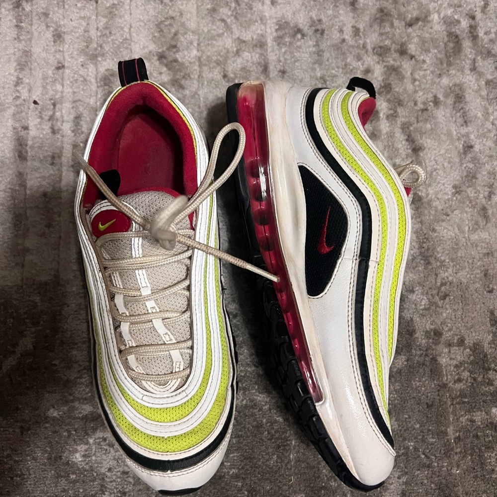 Nike Air Max 97 White with Neon and Black Accents